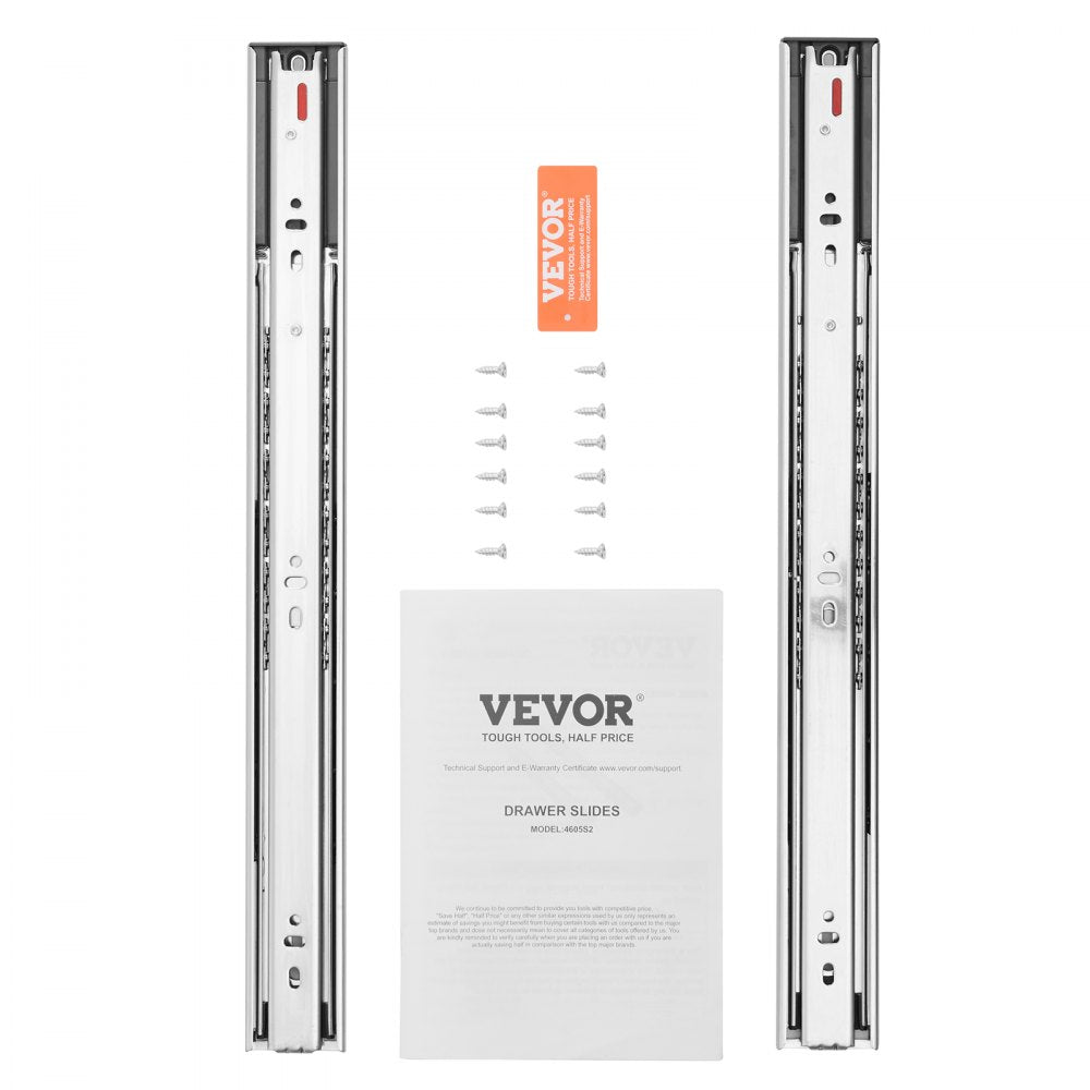 4605S2.450-10 - Heavy-Duty 18" Steel Drawer Slides for 100 lbs Capacity