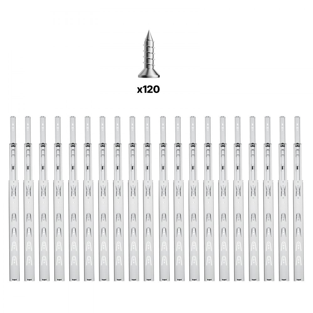 4530.450.ZC - Heavy-Duty 18" Drawer Slides, Galvanized Steel, 100 lbs Capacity