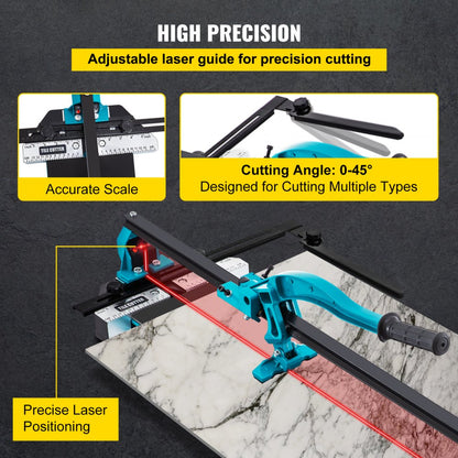 010596584932 - Precision 1200mm Tile Cutter with Infrared Laser & Ergonomic Handle