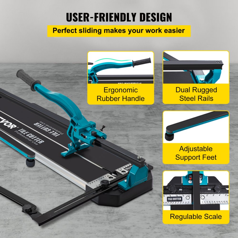 010596584932 - Precision 1200mm Tile Cutter with Infrared Laser & Ergonomic Handle