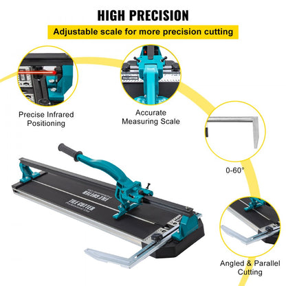 010124847290 - 31" Professional Manual Tile Cutter with Laser & Rubber Handle