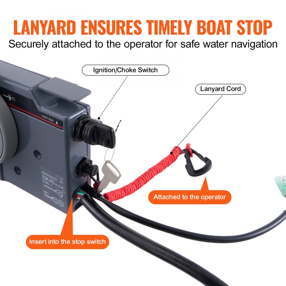 703-48205-16 - Durable Side-Mounted Boat Throttle Control for Yamaha 4-Stroke