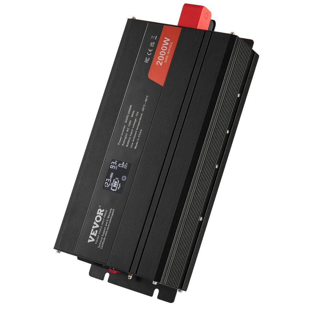 SGPE-2000W - 2000W VEVOR Pure Sine Wave Inverter with 2 AC & USB Ports