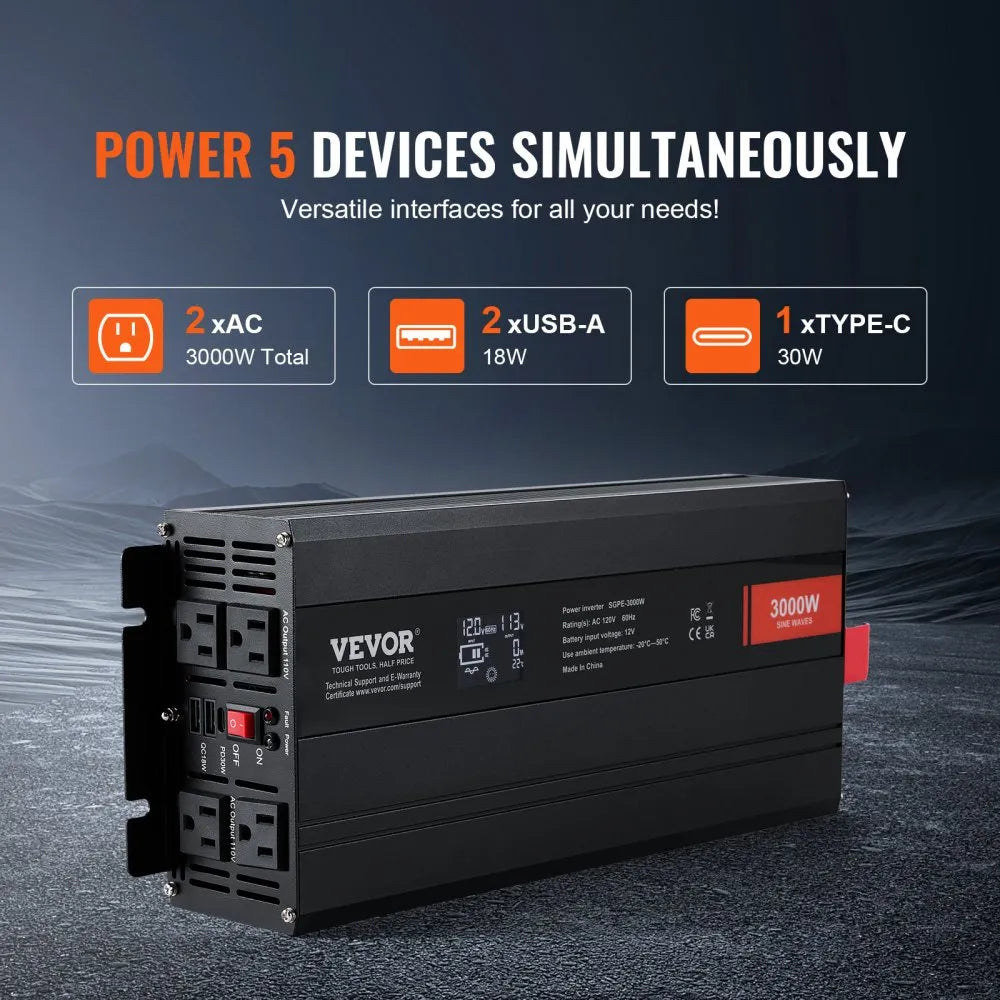 SGPE-3000W - 3000W Pure Sine Wave Inverter for Sensitive Devices