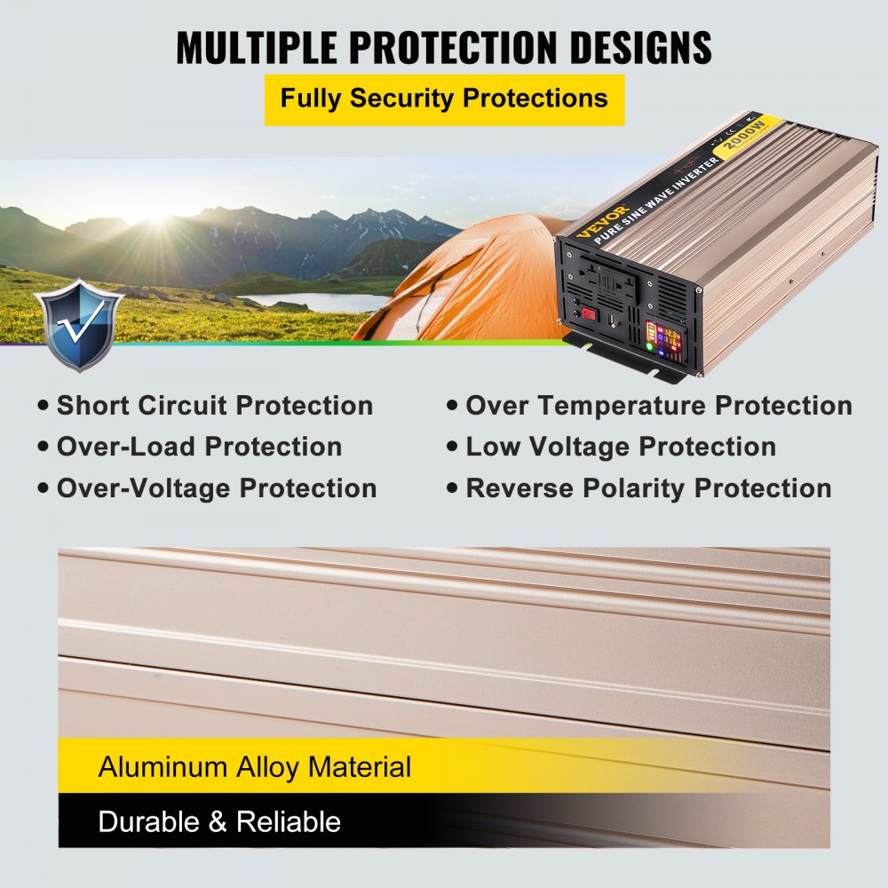 ZPX-2000W - Reliable 2000W Pure Sine Wave Inverter for Sensitive Devices