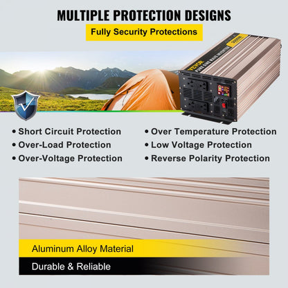 ZPX-3000W - VEVOR 3000W Pure Sine Wave Inverter for Sensitive Devices