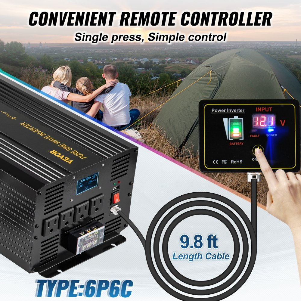 GYS-3500W - 3500W Pure Sine Wave Inverter with LCD & Remote Control