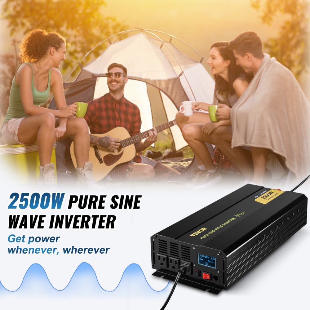 GYS-2500W - 2500W VEVOR Inverter with Remote & LCD, 12V to 120V