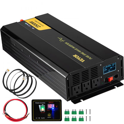 GYS-2500W - 2500W VEVOR Inverter with Remote & LCD, 12V to 120V