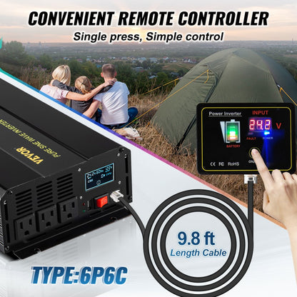 GYS-2500W - 2500W Pure Sine Wave Inverter with LCD Display and Remote Control