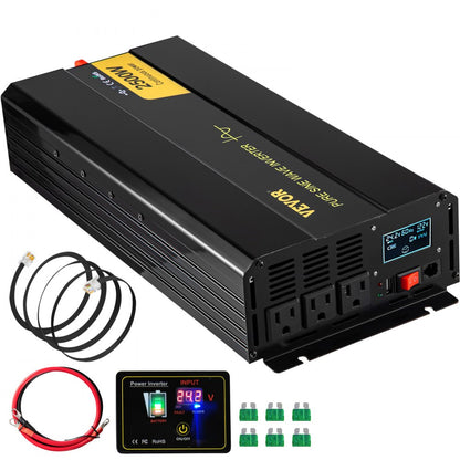 GYS-2500W - 2500W Pure Sine Wave Inverter with LCD Display and Remote Control