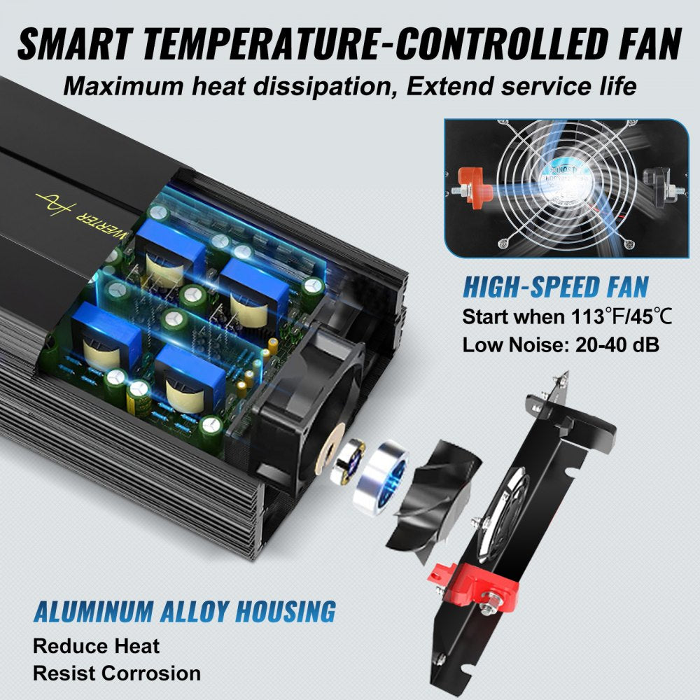 GYS-5000W - Efficient 5000W Pure Sine Wave Inverter with LCD Display