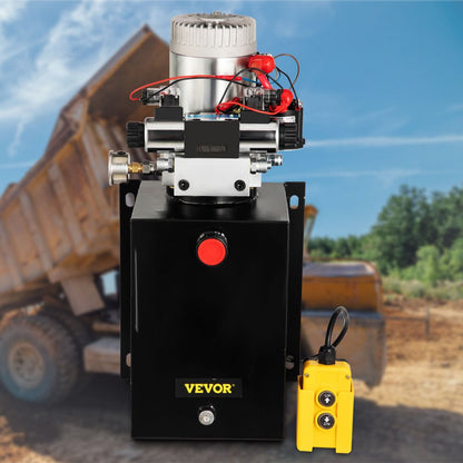 010436165359 - 12V Double-Acting Hydraulic Pump with 12-Quart Metal Reservoir