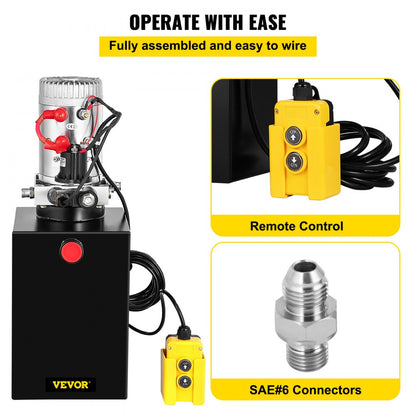 010314996039 - 12V Hydraulic Pump with 13-Quart Steel Reservoir for Dump Trailers