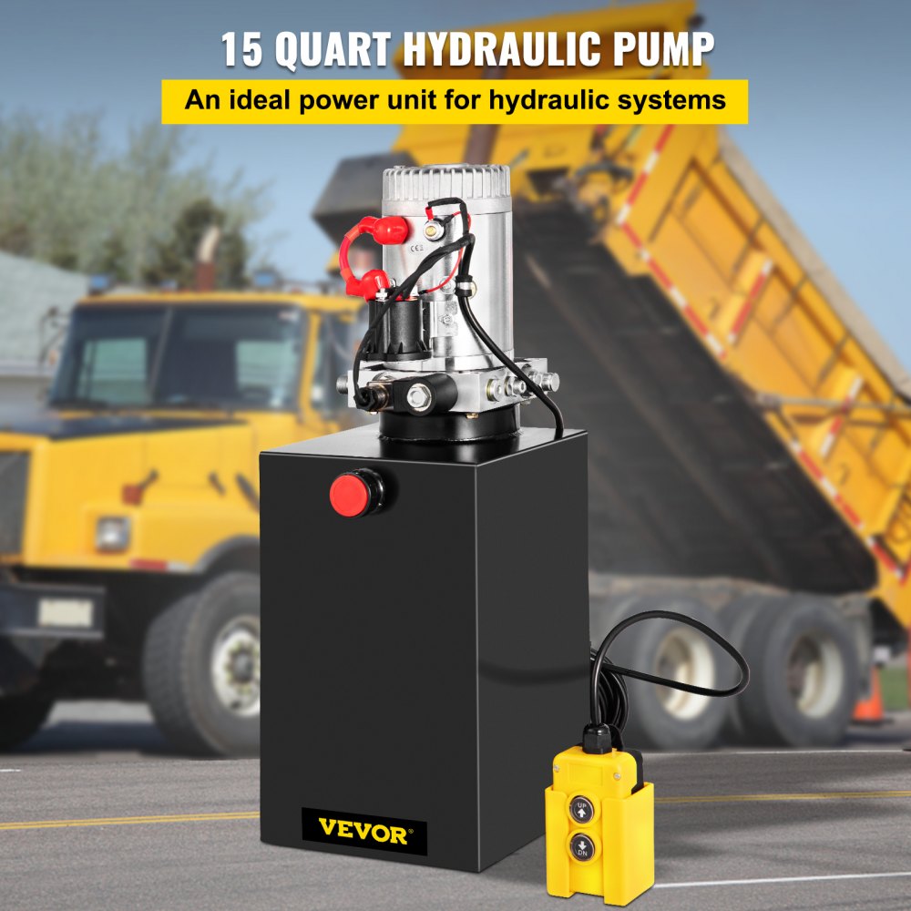 010429535100 - 12V Hydraulic Power Unit with 15-Quart Reservoir & Remote Control
