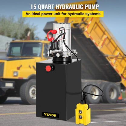 010429535100 - 12V Hydraulic Power Unit with 15-Quart Reservoir & Remote Control