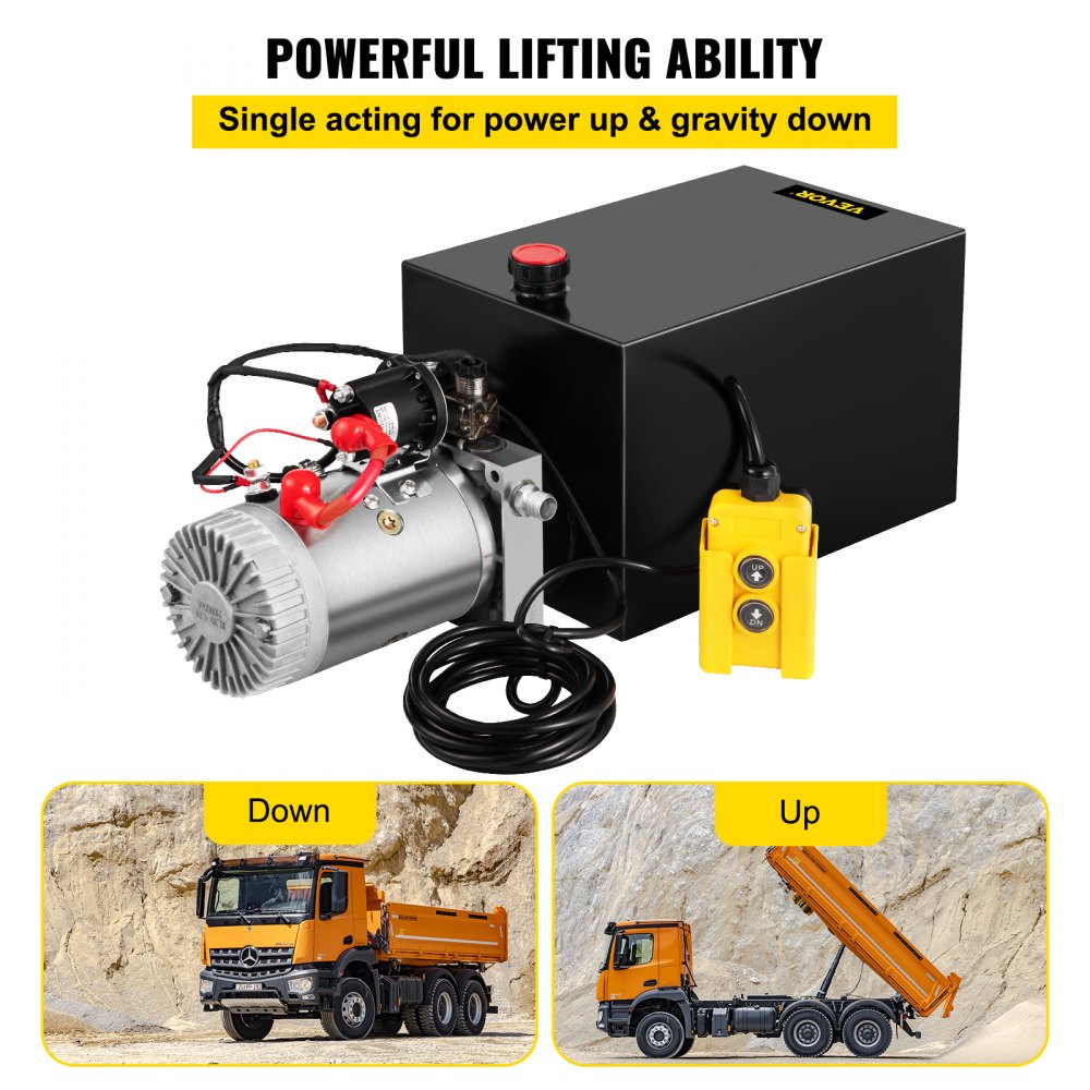010429535100 - 12V Hydraulic Power Unit with 15-Quart Reservoir & Remote Control