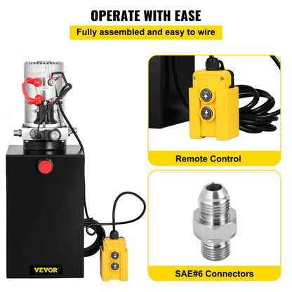 010429535100 - 12V Hydraulic Power Unit with 15-Quart Reservoir & Remote Control