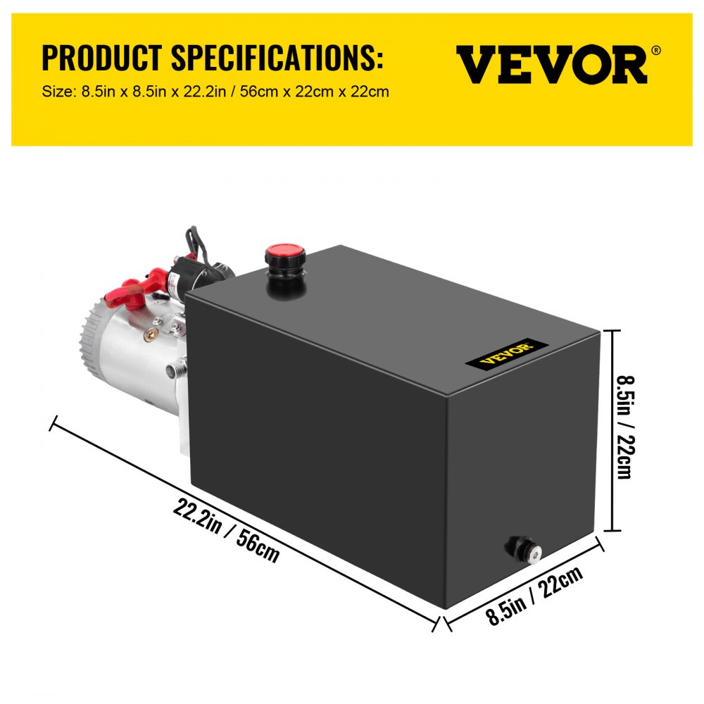 010429535100 - 12V Hydraulic Power Unit with 15-Quart Reservoir & Remote Control