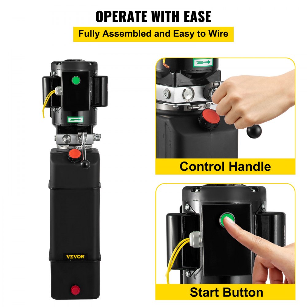 010981832825 - VEVOR 4 Gallon Hydraulic Pump, 2850 RPM, Single Acting