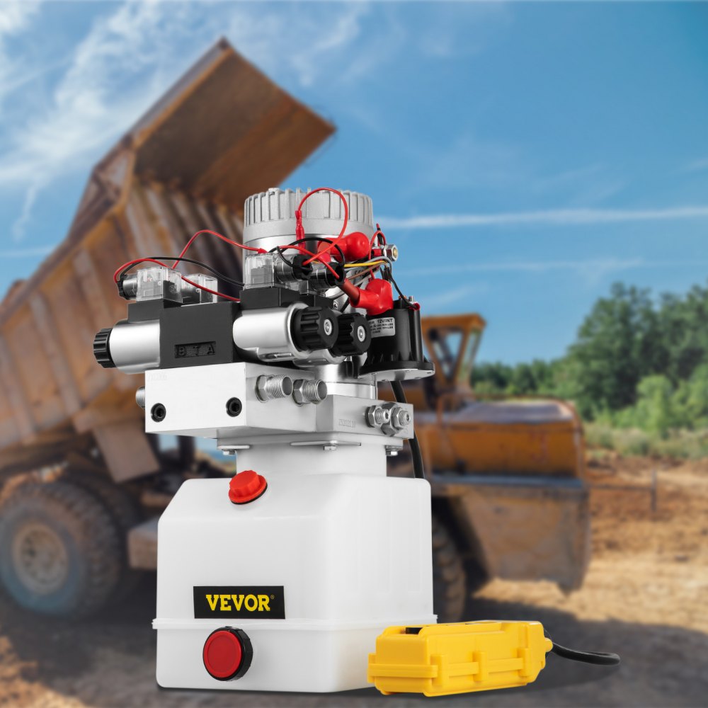 010892368957 - 4.5 Quart Double Acting Hydraulic Pump with 12V Motor