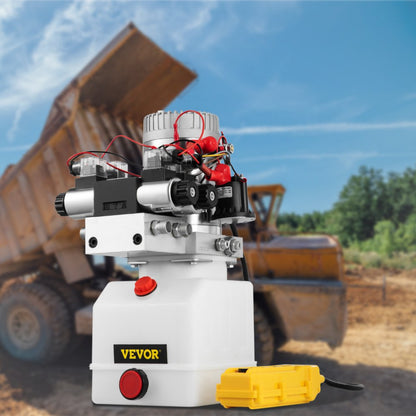 010892368957 - 4.5 Quart Double Acting Hydraulic Pump with 12V Motor