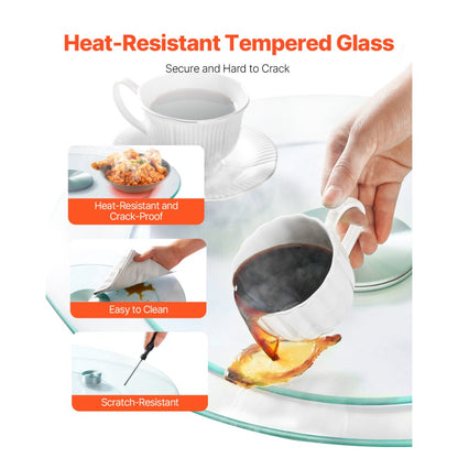 SKU002 - 20" Heat-Resistant Glass Lazy Susan Turntable for Dining