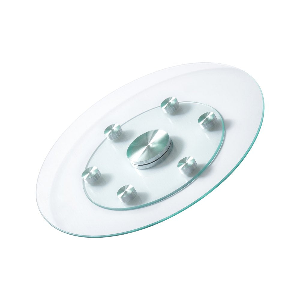 SKU003 - 24" Tempered Glass Turntable with 6 Wheels for Smooth Rotation