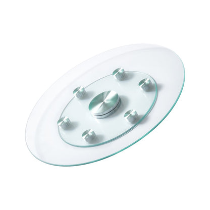 SKU003 - 24" Tempered Glass Turntable with 6 Wheels for Smooth Rotation