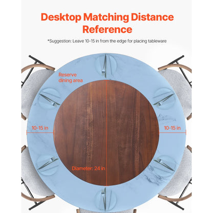 SKU001 - 24" Acacia Wood Lazy Susan Turntable for Dining Excellence