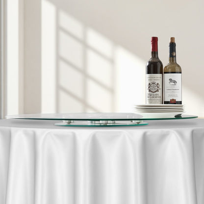 SKU004 - 360° Tempered Glass Lazy Susan Turntable with Aluminum Base
