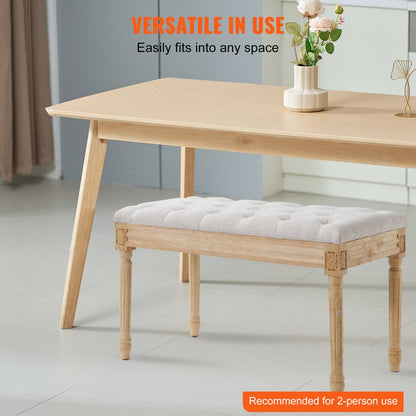 0330 - 32"x16" Beige Upholstered Bench for Multi-Room Use