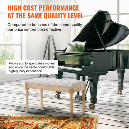 0330 - 32"x16" Beige Upholstered Bench for Multi-Room Use