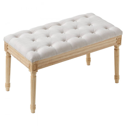 0330 - 32"x16" Beige Upholstered Bench for Multi-Room Use
