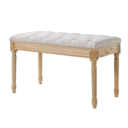 0330 - 32"x16" Beige Upholstered Bench for Multi-Room Use