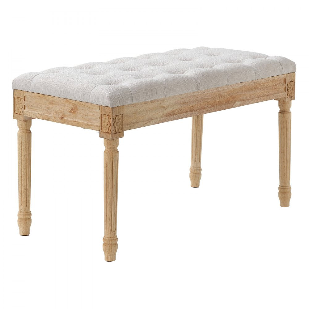 0330 - 32"x16" Beige Upholstered Bench for Multi-Room Use