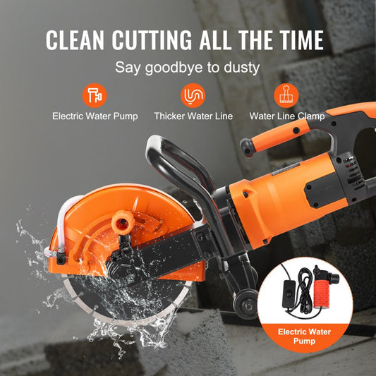 DC235 - 9" VEVOR Electric Concrete Saw with 1800W Power and 3.5" Cutting Depth