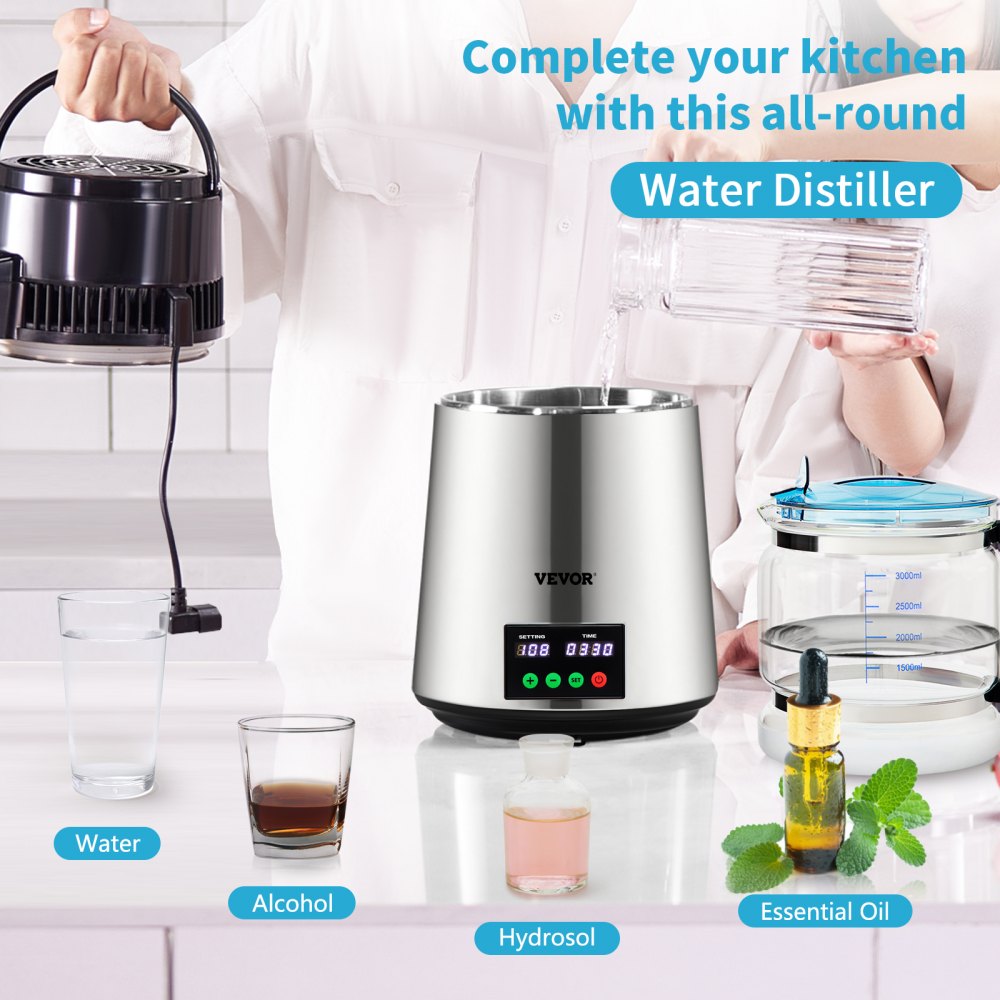 YMK40208 - 1.1 Gal Stainless Steel Water Distiller with 0-99H Timer