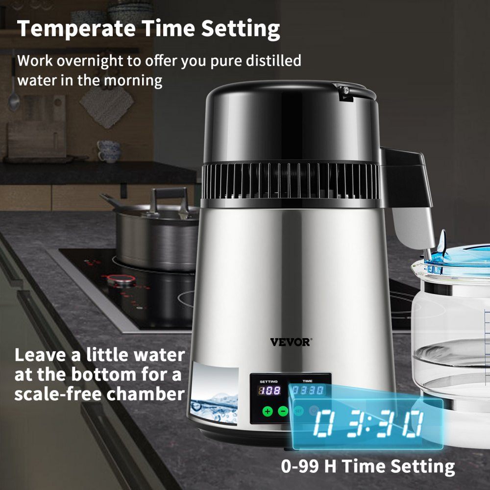 YMK40208 - 1.1 Gal Stainless Steel Water Distiller with 0-99H Timer