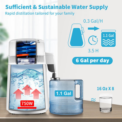 YMK40208 - Compact 0.3 Gal Water Distiller for Pure Drinking & More