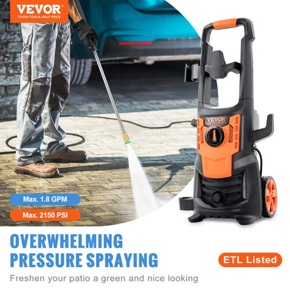 HRH13P - 2150 PSI VEVOR Electric Pressure Washer with 26ft Hose