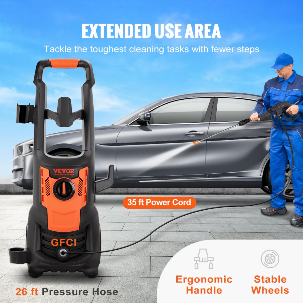 HRH13P - 2150 PSI VEVOR Electric Pressure Washer with 26ft Hose