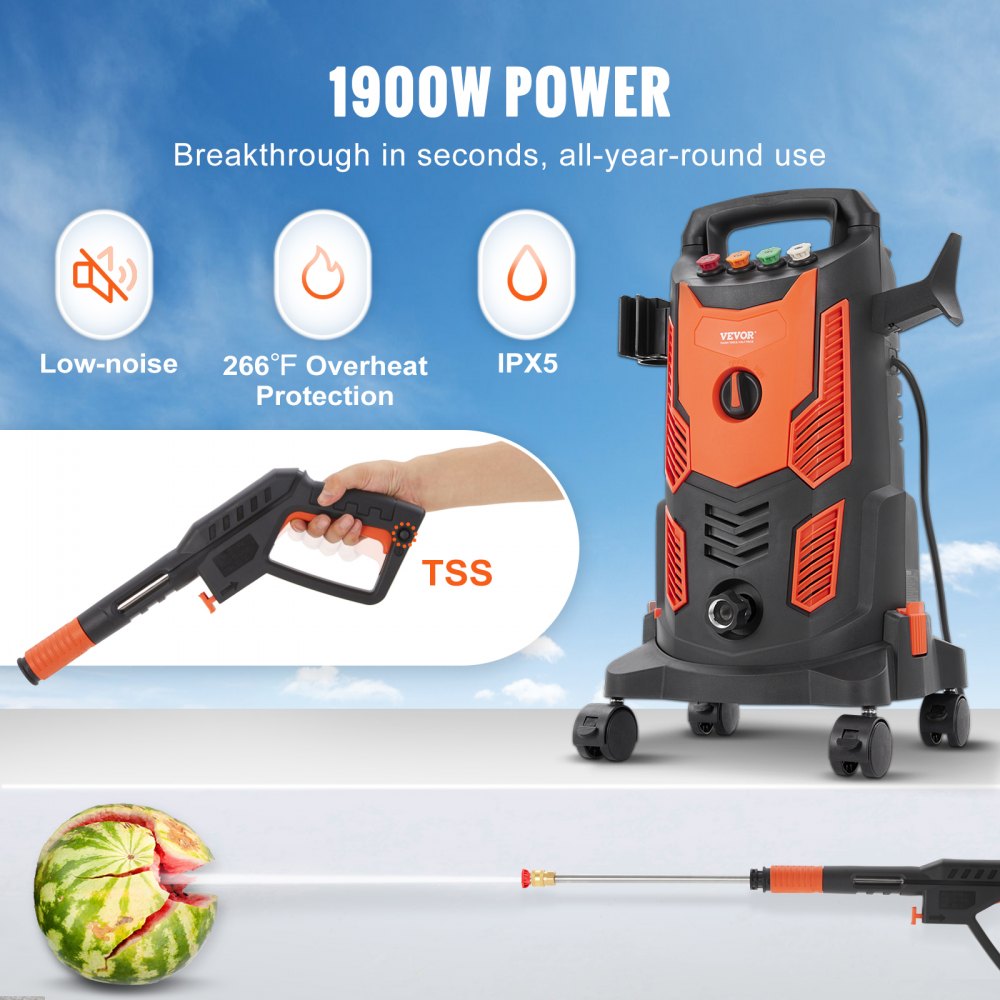 HWT23P - 2300 PSI Electric Pressure Washer for Home & Patio Cleaning