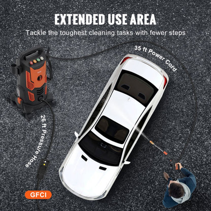 HWT23P - 2300 PSI Electric Pressure Washer for Home & Patio Cleaning