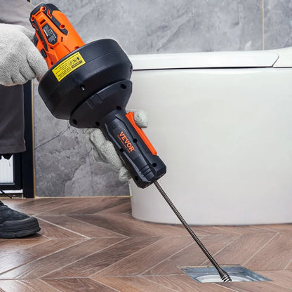 CDC504-12A - 12V Electric Drain Auger for Pipe Clearing, 25ft Length