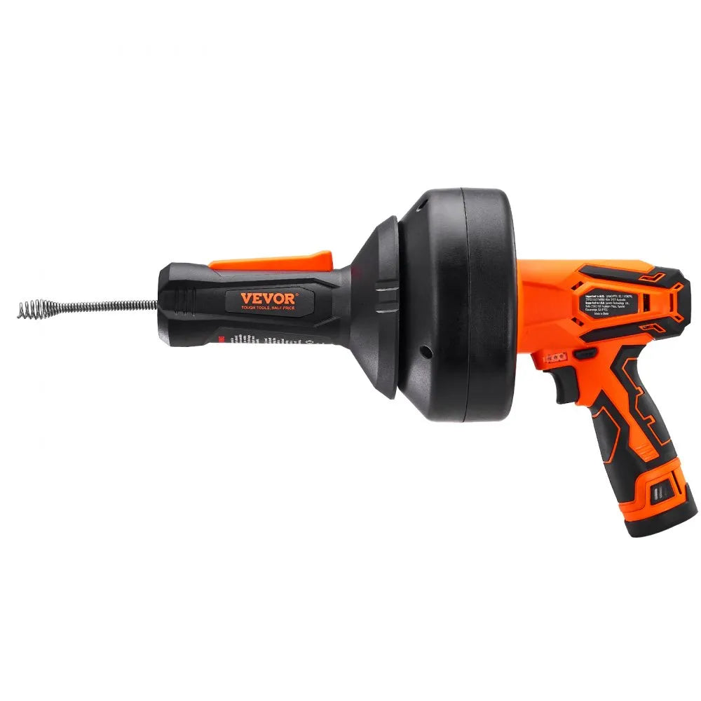 CDC504-12A - 12V Electric Drain Auger for Pipe Clearing, 25ft Length