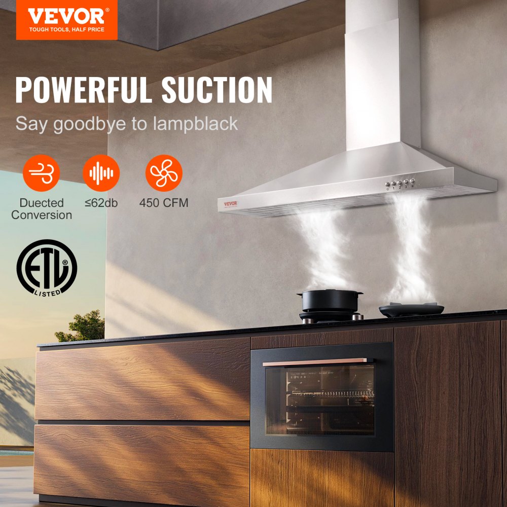 TD1775Y-AC-I1 - 30" Stainless Steel Ductless Range Hood with 3-Speed Fan