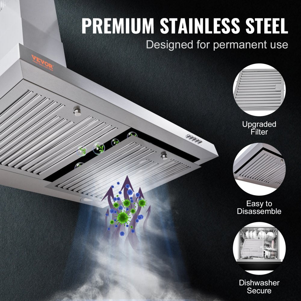 TD1775Y-AC-I1 - 30" Stainless Steel Ductless Range Hood with 3-Speed Fan