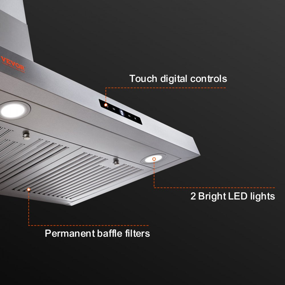 TD0975G-CC-I1 - Stainless Steel Wall Mount Range Hood with LED Lights