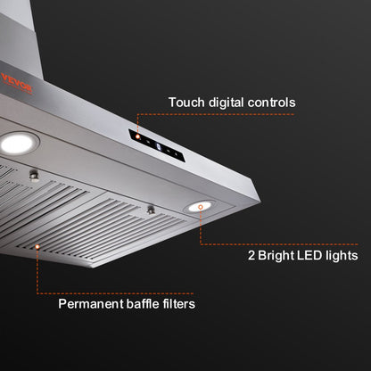 TD0975G-CC-I1 - Stainless Steel Wall Mount Range Hood with LED Lights